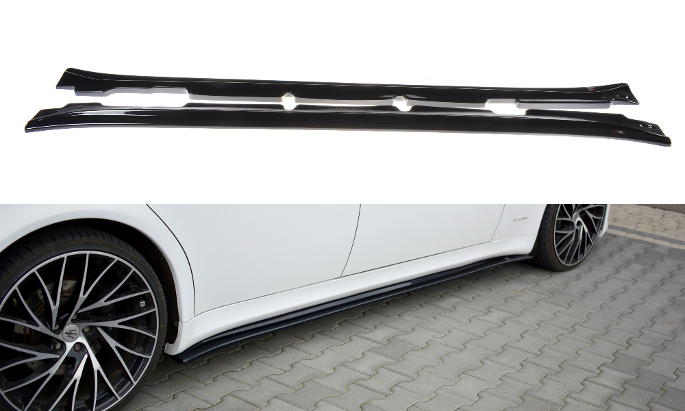 Seitenschweller Ansatz für MASERATI QUATTROPORTE MK5 FACELIFT schwarz Hochglanz