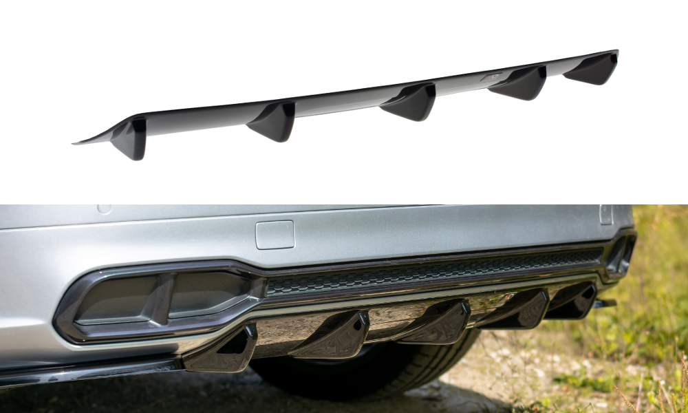 Diffusor Heck Ansatz für Audi SQ5/Q5 S-line Mk2 schwarz Hochglanz