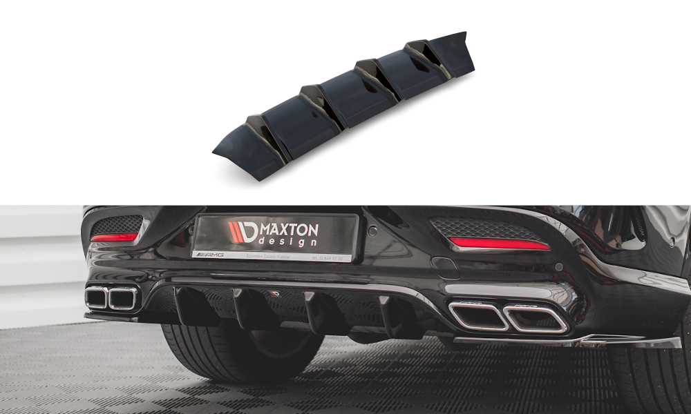 Diffusor Heck Ansatz für Mercedes-Benz GLE Coupe 63 AMG C292 schwarz Hochglanz