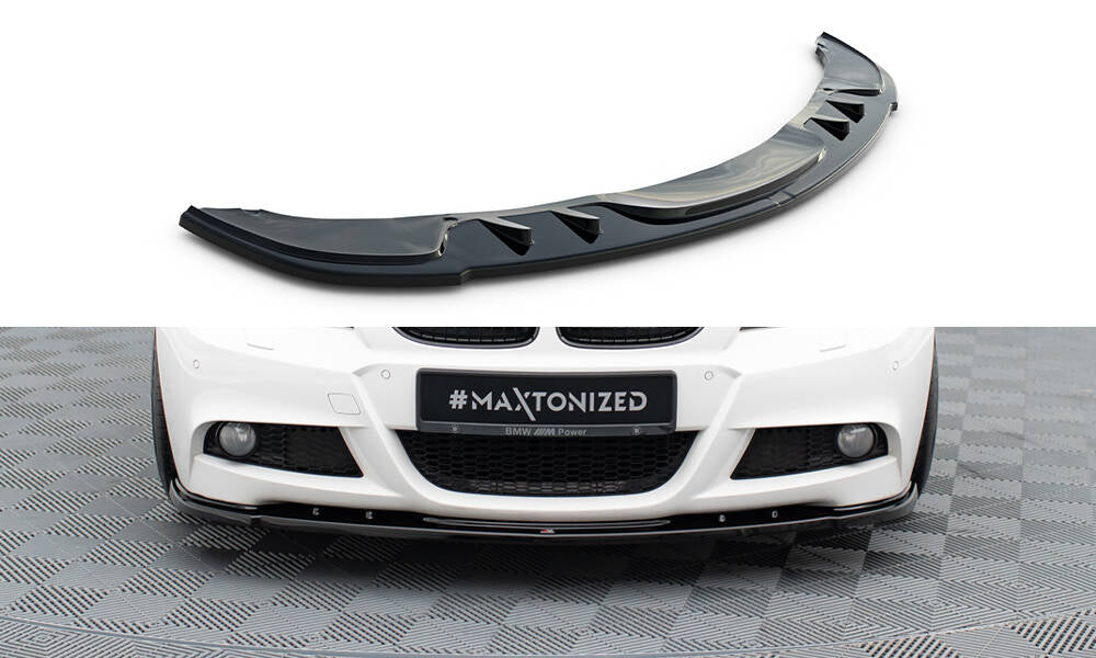 Front Ansatz V.1 für BMW 3er Limousine / Touring M-Paket E90 / E91 Facelift schwarz Hochglanz