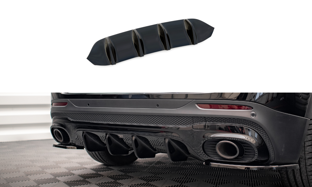 Diffusor Heck Ansatz für Mercedes-AMG GLB 35 X247 schwarz Hochglanz