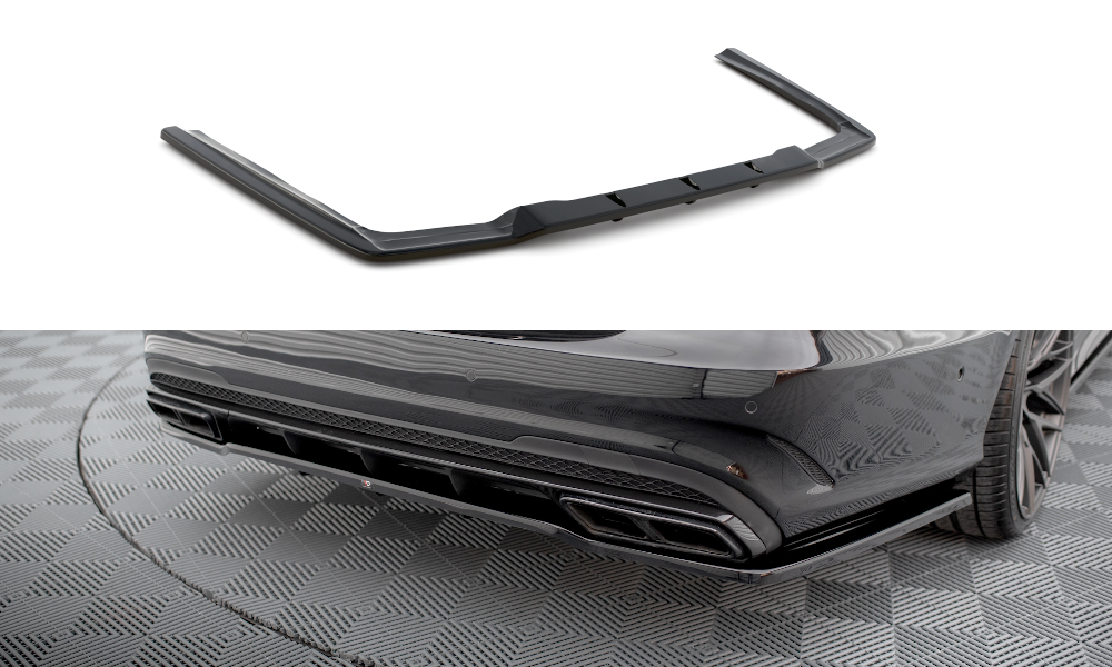 Mittlerer Diffusor Heck Ansatz DTM Look für Mercedes-Benz E63 AMG Limousine W212 Facelift Carbon Look