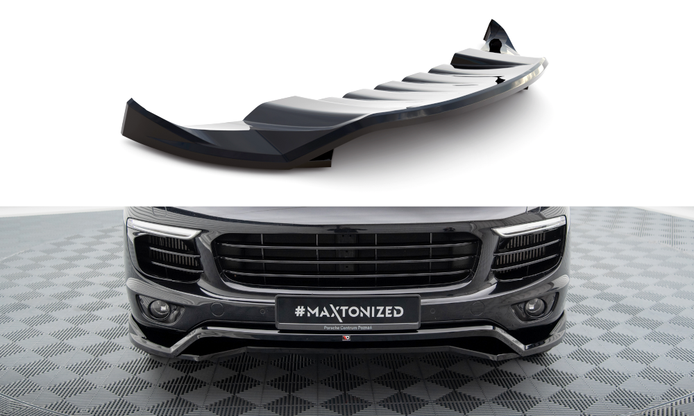 Front Ansatz für Porsche Cayenne Mk2 Facelift schwarz Hochglanz