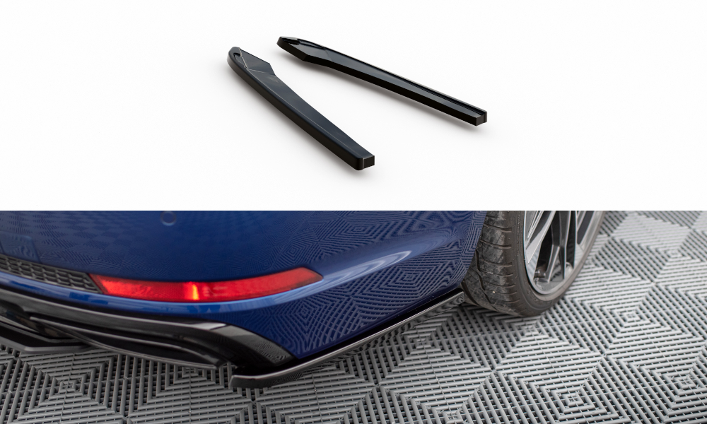 Heck Ansatz Flaps Diffusor für Audi A4 Competition B9 schwarz Hochglanz
