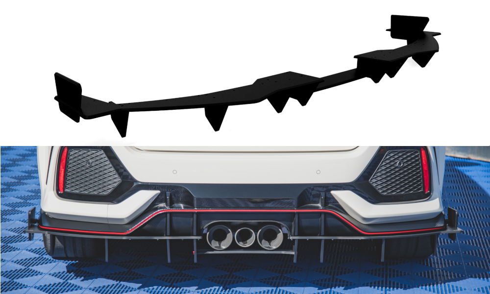 Robuste Racing Diffusor Heck Ansatz für Honda Civic X Type R
