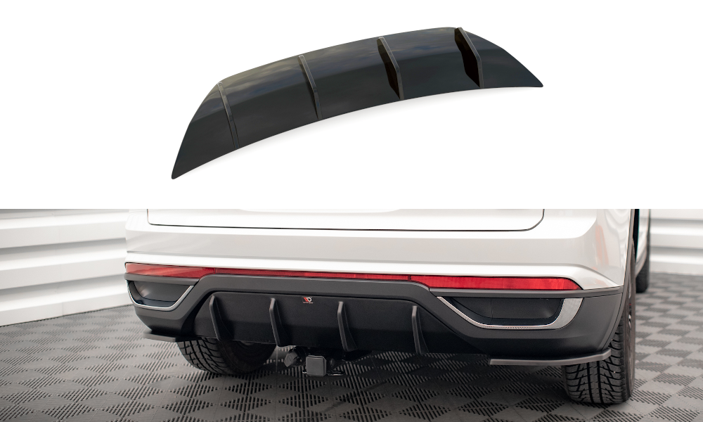 Diffusor Heck Ansatz für VW Atlas Cross Sport schwarz Hochglanz