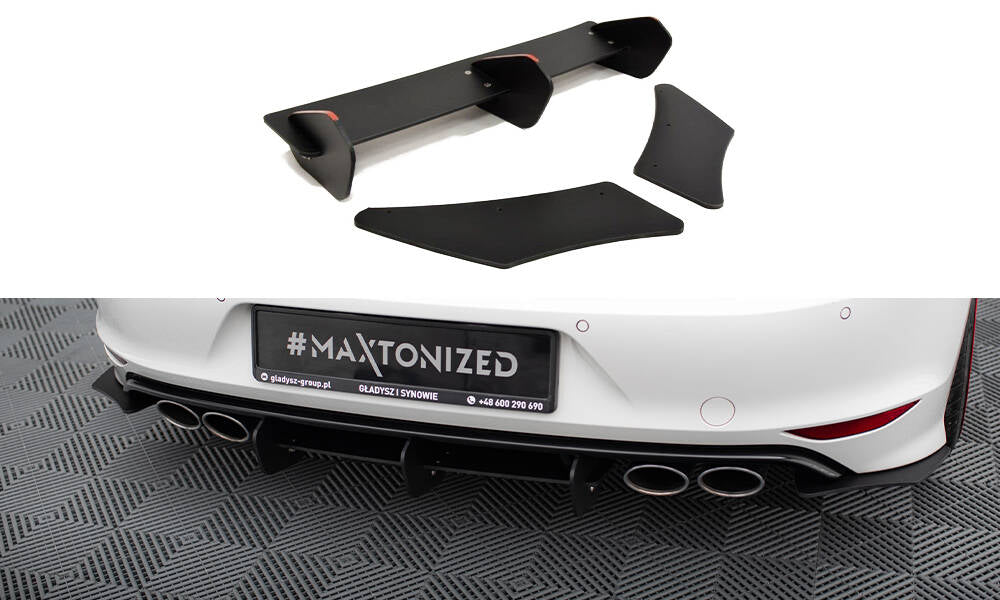 VW GOLF 7 R HATCHBACK Diffusor Heck Ansatz für Heckschürze für & Heck Ansatz Flaps Diffusor für