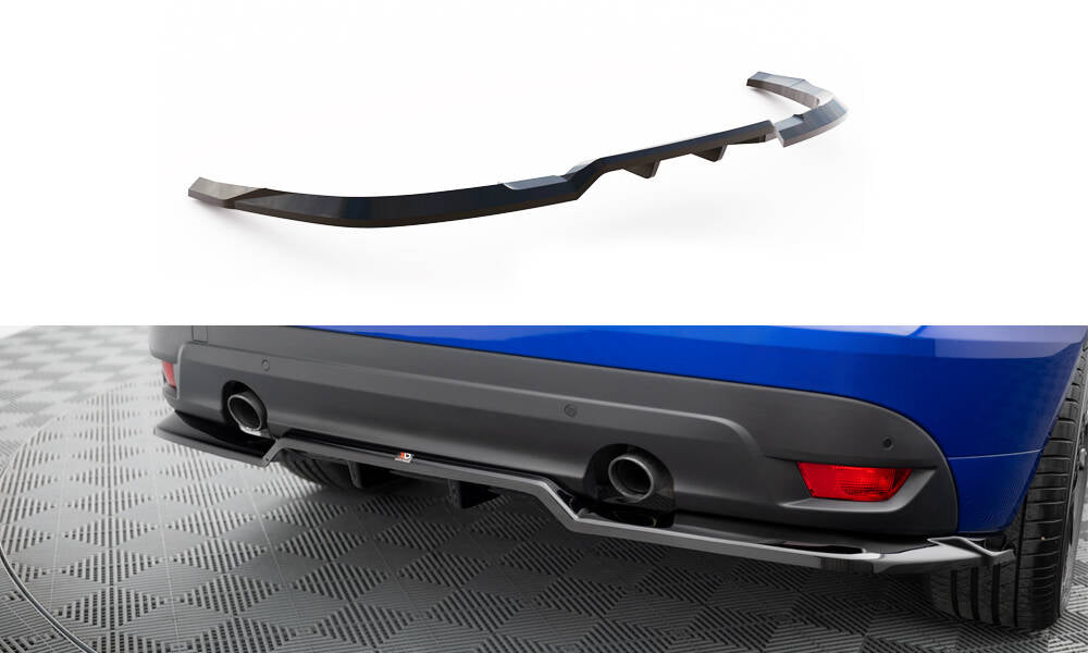 Mittlerer Cup Diffusor DTM Look Heck Ansatz für Jaguar F-Pace R-Sport Mk1 schwarz Hochglanz