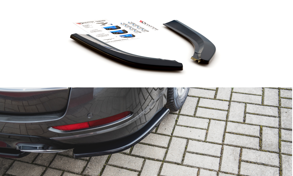 Heck Ansatz Flaps Diffusor für Ford S-Max Vignale Mk2 Facelift schwarz Hochglanz