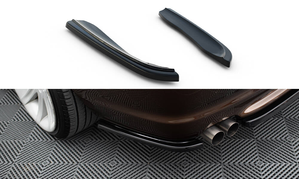 Heck Ansatz Flaps Diffusor für BMW 3er E46 M Paket COUPE schwarz Hochglanz