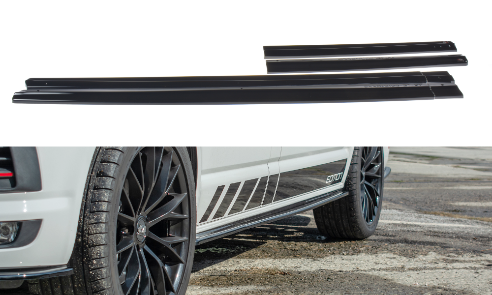 Seitenschweller Ansatz für VW T6 schwarz Hochglanz