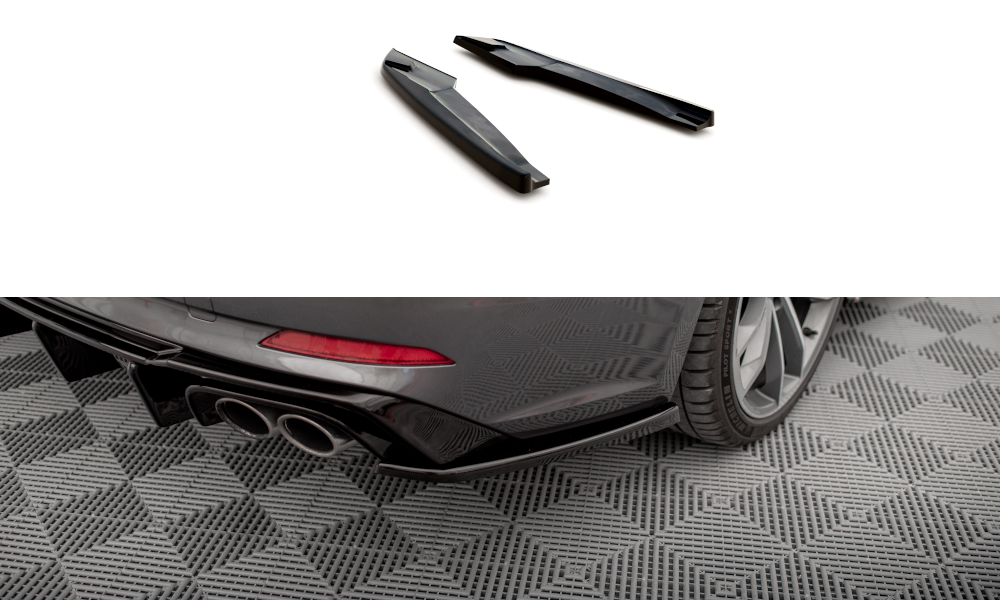 Heck Ansatz Flaps Diffusor für Audi S5 Coupe / Sportback F5 schwarz Hochglanz