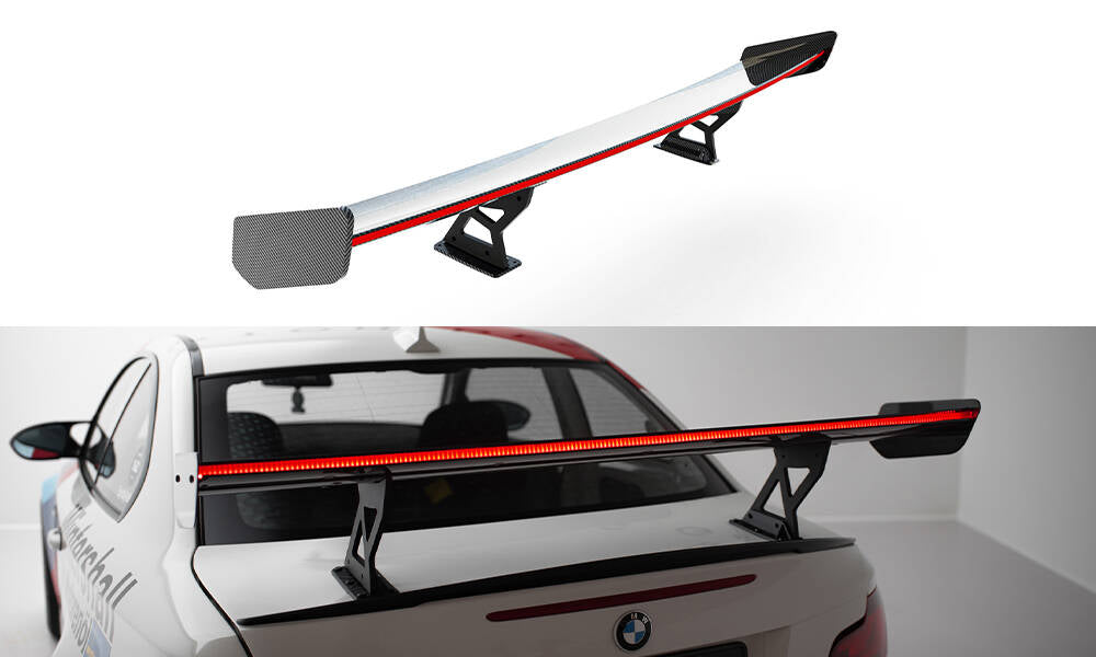 Carbon Spoiler With Internal Brackets Uprights V.1 + LED BMW 1er M E82