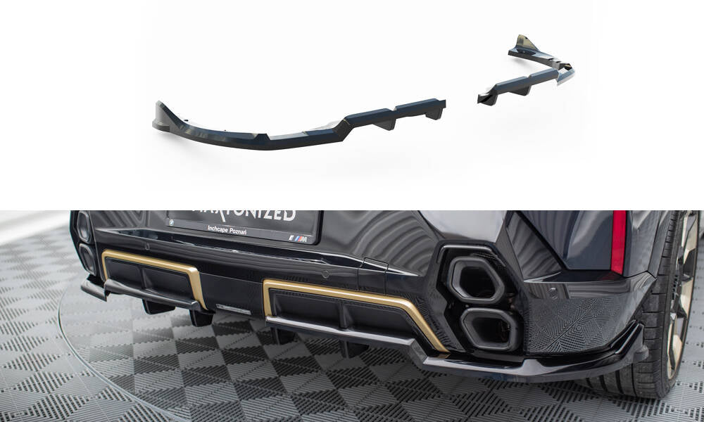 Mittlerer Cup Diffusor DTM Look Heck Ansatz für BMW XM G09 schwarz Hochglanz