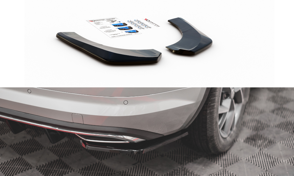 Heck Ansatz Flaps Diffusor für Skoda Kodiaq Sportline Mk1 / Mk1 Facelift schwarz Hochglanz