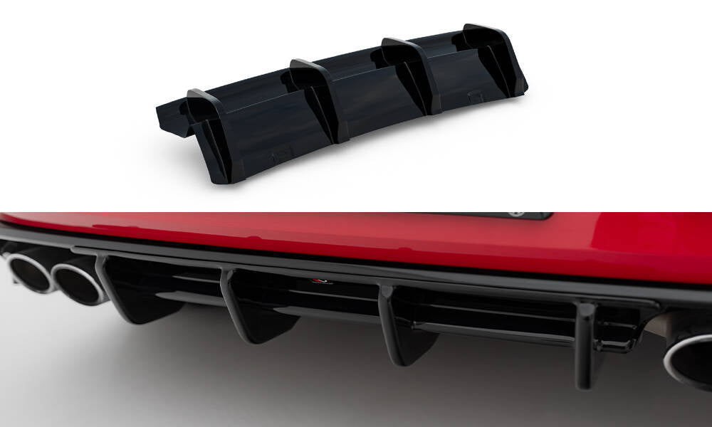 Diffusor Heck Ansatz für VW Golf R Hatchback R Mk7 Facelift schwarz Hochglanz