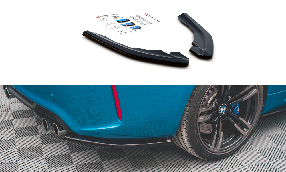Heck Ansatz Flaps Diffusor V.2 für BMW M2 F87 schwarz Hochglanz