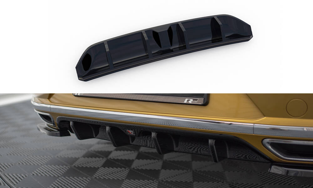 Diffusor Heck Ansatz für VW Arteon R-Line schwarz Hochglanz