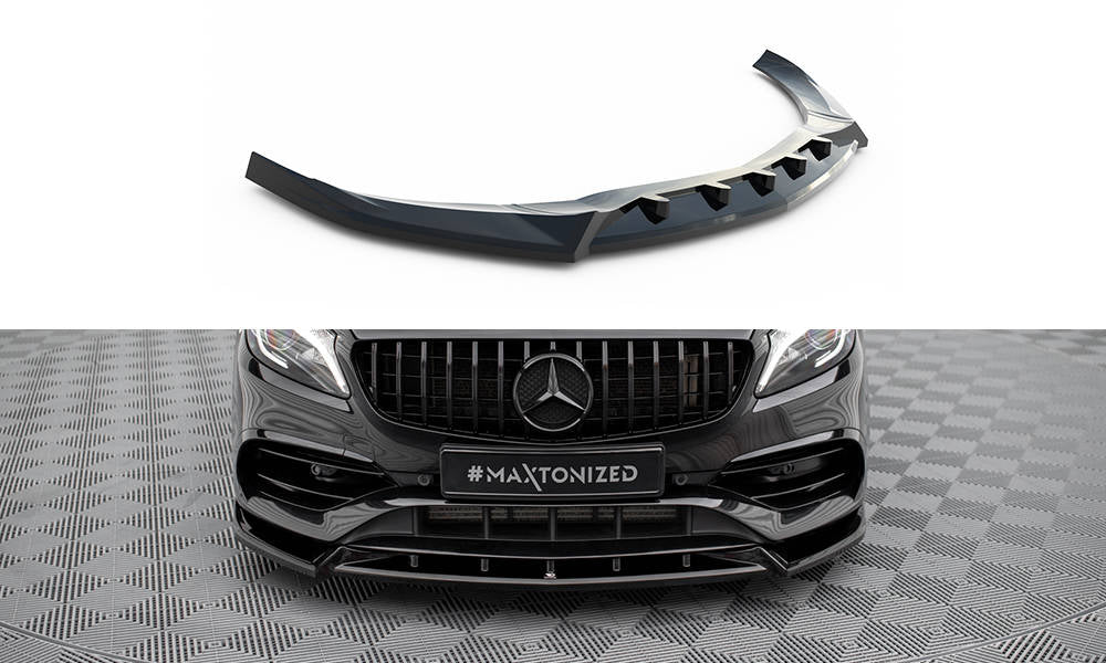 Front Ansatz V.2 für Mercedes-Benz A AMG-Line W176 Facelift schwarz Hochglanz