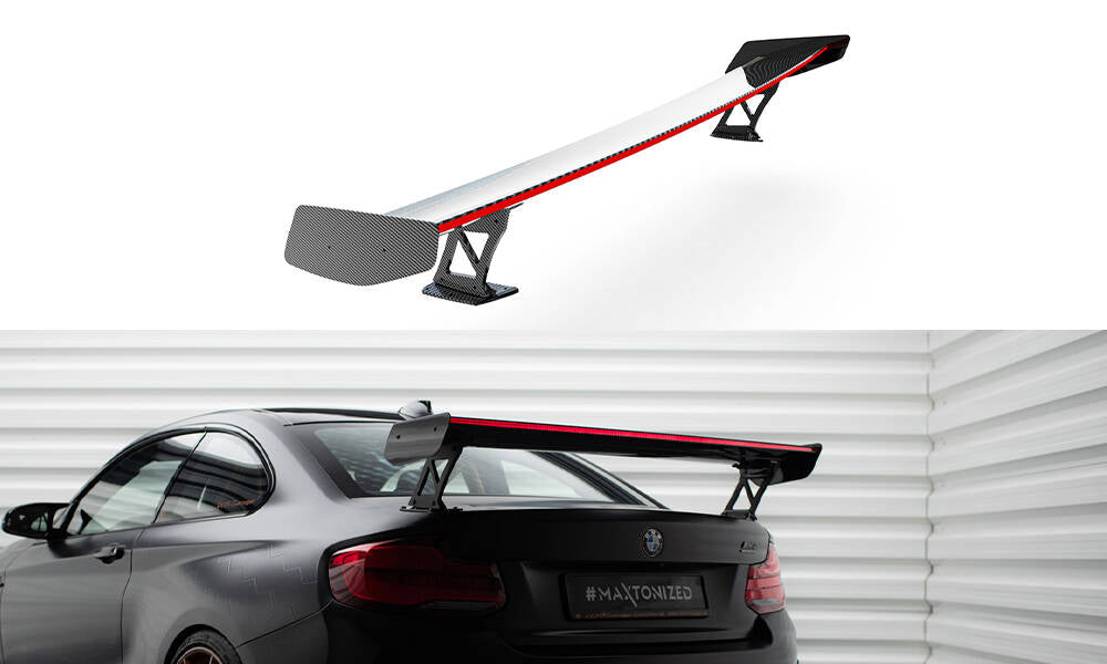 Carbon Spoiler With External Brackets Uprights + LED BMW M2 F87 / 2 / 2 M-Paket F22