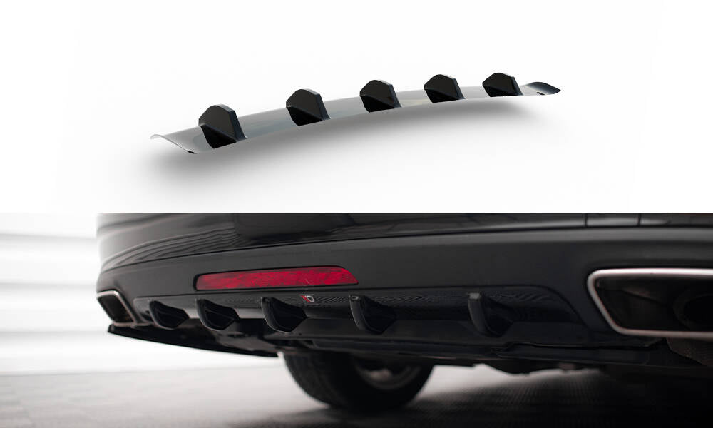 Diffusor Heck Ansatz für Mercedes-Benz CLS C218 schwarz Hochglanz