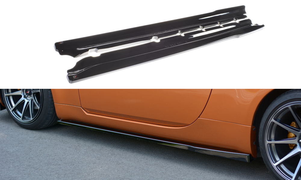 Seitenschweller Ansatz für NISSAN 350Z schwarz Hochglanz
