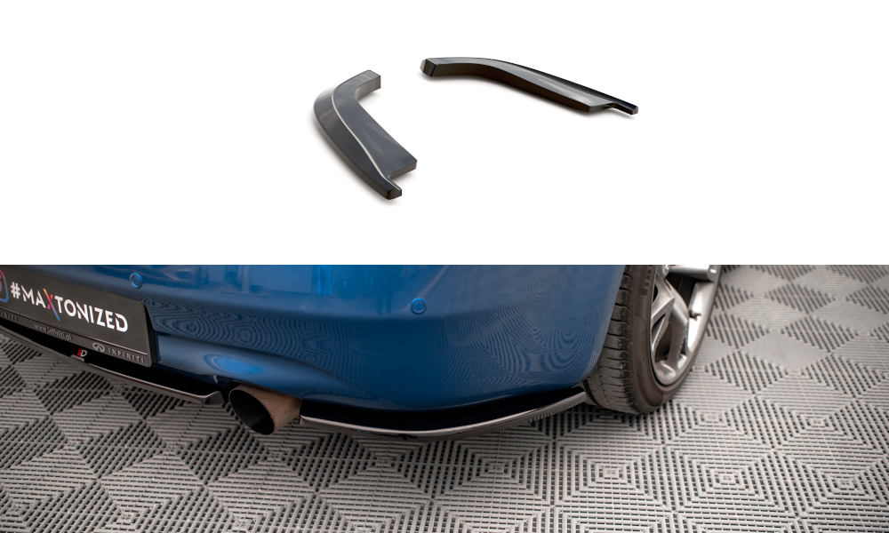 Heck Ansatz Flaps Diffusor für Infiniti G37 Coupe schwarz Hochglanz