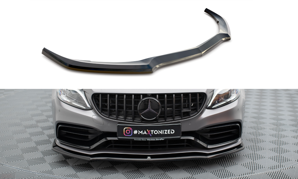 Front Ansatz V.1 für Mercedes-AMG C63 Limousine / Kombi W205 Facelift schwarz Hochglanz
