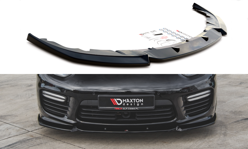 Front Ansatz V.1 für Porsche Panamera Turbo 970 Facelift schwarz Hochglanz