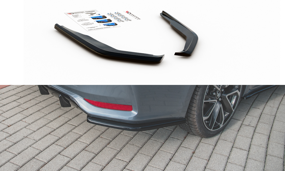 Heck Ansatz Flaps Diffusor für Toyota Corolla XII Limousine schwarz Hochglanz