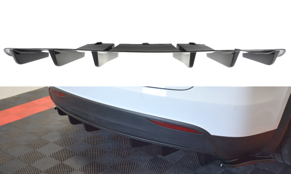 Diffusor Heck Ansatz für TESLA MODEL X schwarz Hochglanz