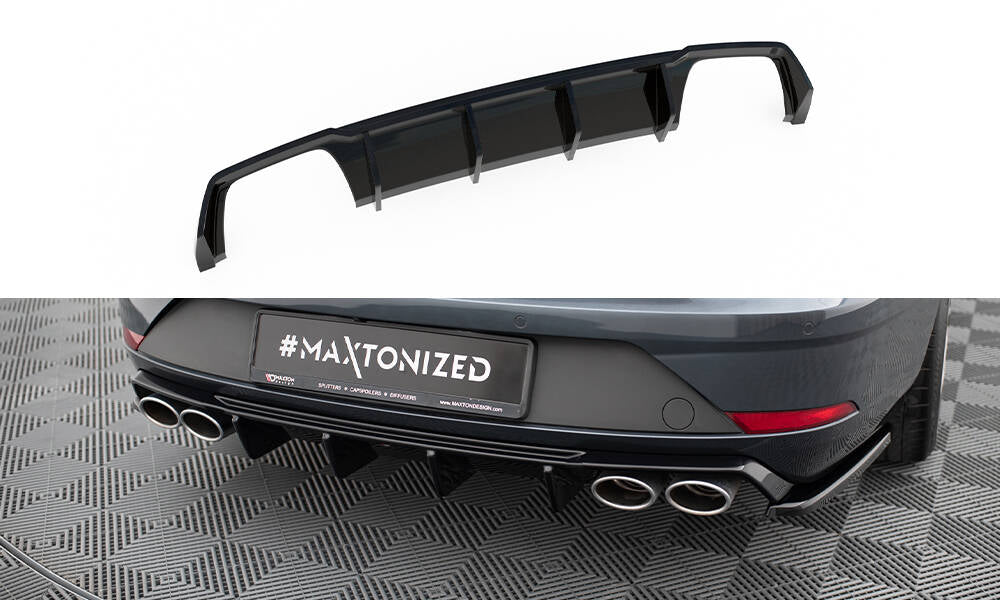 Diffusor Heck Ansatz V.3 für Seat Leon Cupra ST Mk3 FL