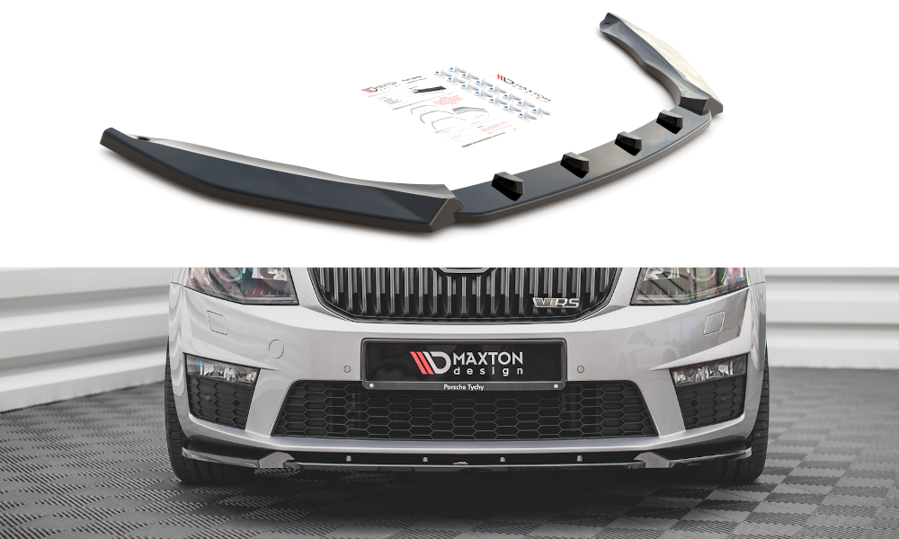 Front Ansatz V.3 für Skoda Octavia RS Mk3 schwarz Hochglanz
