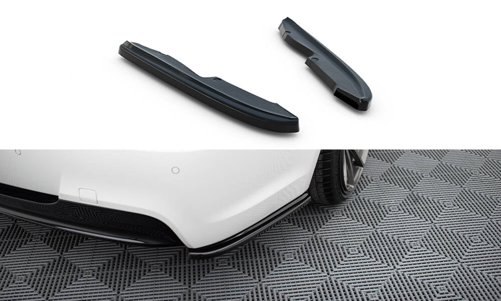 Heck Ansatz Flaps Diffusor für BMW 3er E90 M Paket schwarz Hochglanz