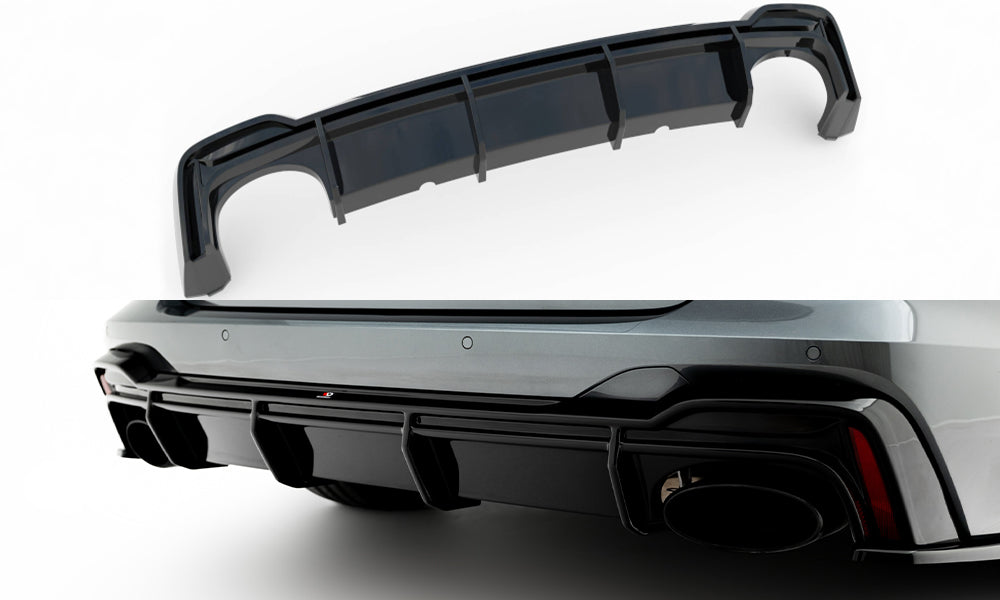 Diffusor Heck Ansatz für Audi RS6 C8 schwarz Hochglanz