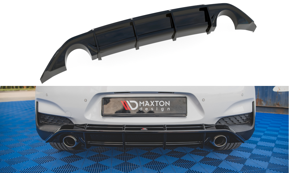 Diffusor Heck Ansatz V.3 für Hyundai I30 N Mk3 Hatchback schwarz Hochglanz