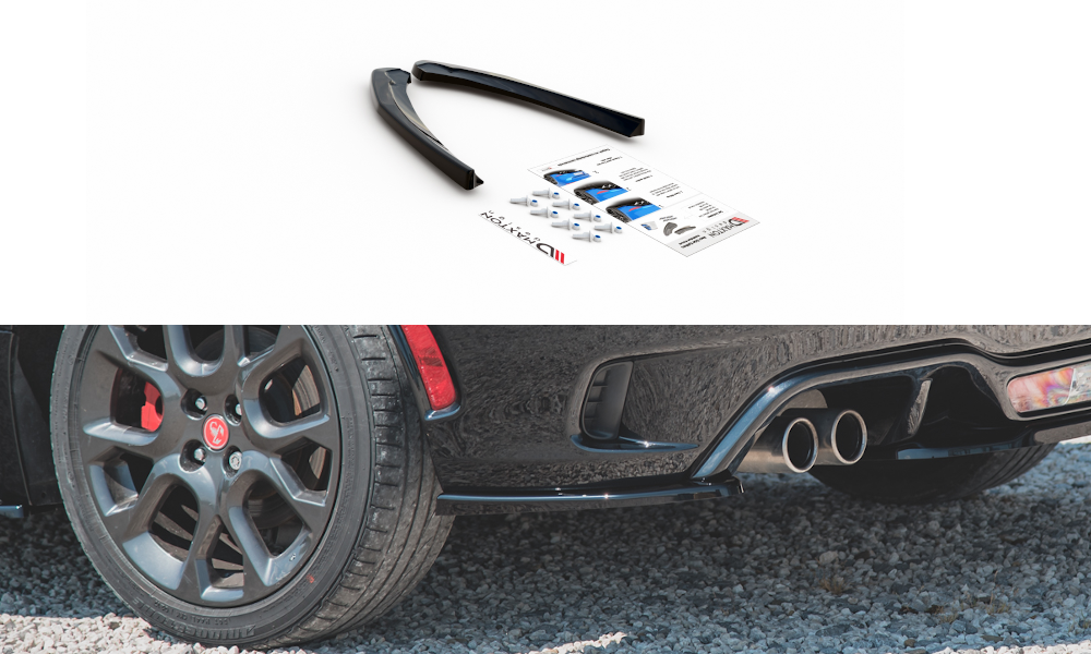 Heck Ansatz Flaps Diffusor für Abarth 124 Spider schwarz Hochglanz