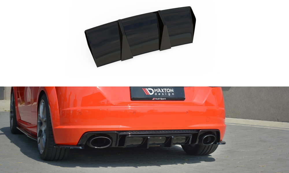 Diffusor Heck Ansatz für Audi TT RS 8S schwarz Hochglanz