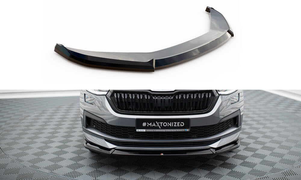 Front Ansatz V.1 für Skoda Kodiaq Sportline Mk1 Facelift schwarz Hochglanz