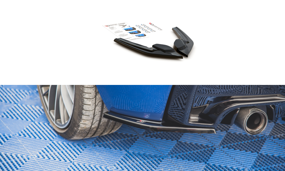Heck Ansatz Flaps Diffusor V.2 für (Für heckansatz v.1) BMW M135i F20 schwarz Hochglanz