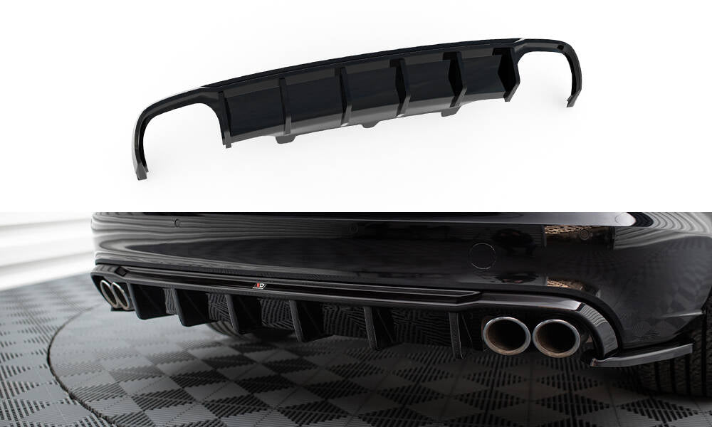 Diffusor Heck Ansatz für Audi A6 Limousine / Avant C7 (Doppelauspuff li. re.)
