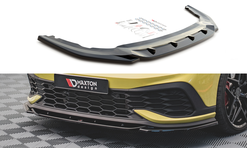 Front Ansatz V.2 für VW Golf GTI Clubsport Mk8 schwarz Hochglanz