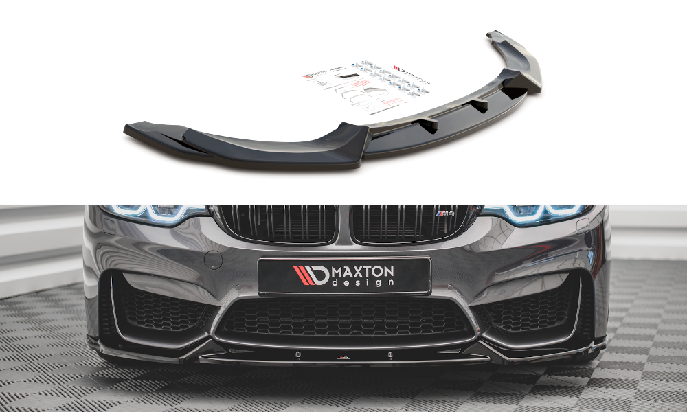 Front Ansatz für BMW M4 F82 schwarz Hochglanz