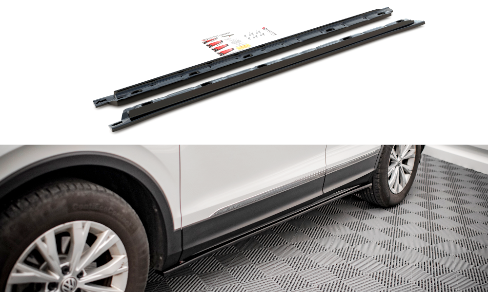 Seitenschweller Ansatz für Volkswagen Tiguan Mk2 schwarz matt