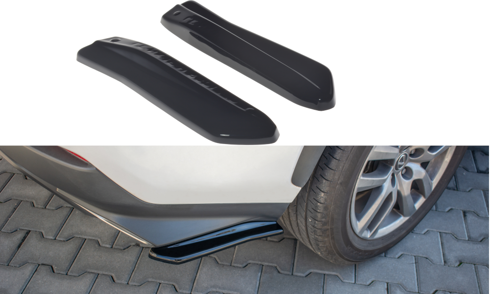Heck Ansatz Flaps Diffusor für Lexus NX Facelift schwarz Hochglanz