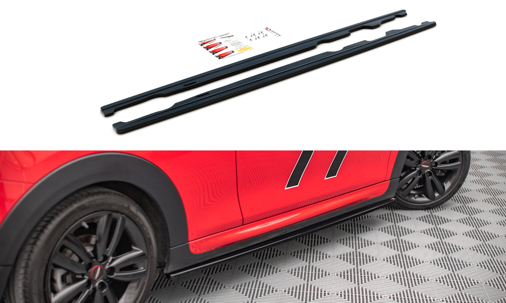 Seitenschweller Ansatz für Mini Cooper S John Cooper Works F56 schwarz Hochglanz