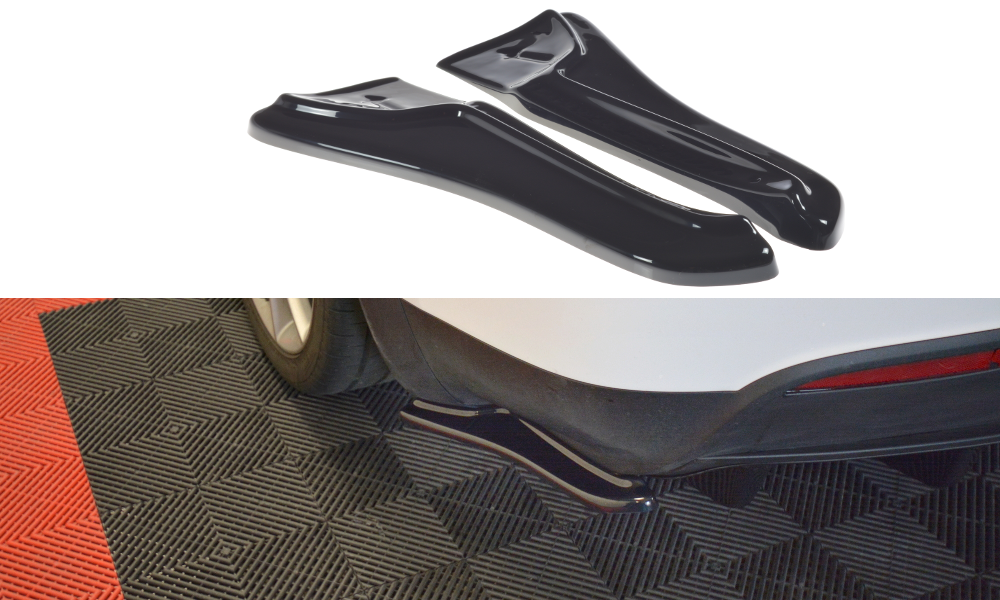 Heck Ansatz Flaps Diffusor V.1 für TESLA MODEL X schwarz Hochglanz