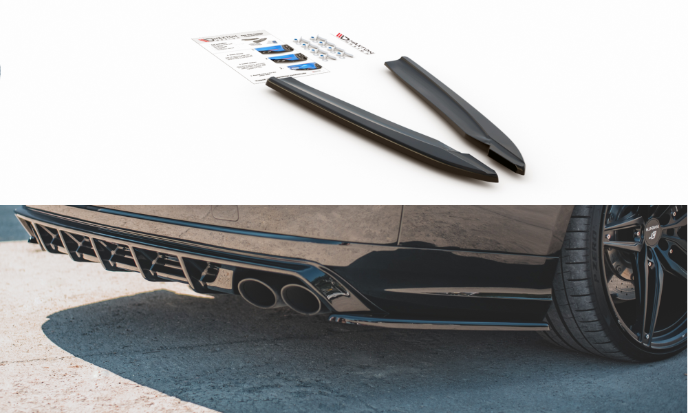 Heck Ansatz Flaps Diffusor V.2 für Audi S8 D4 Facelift schwarz Hochglanz
