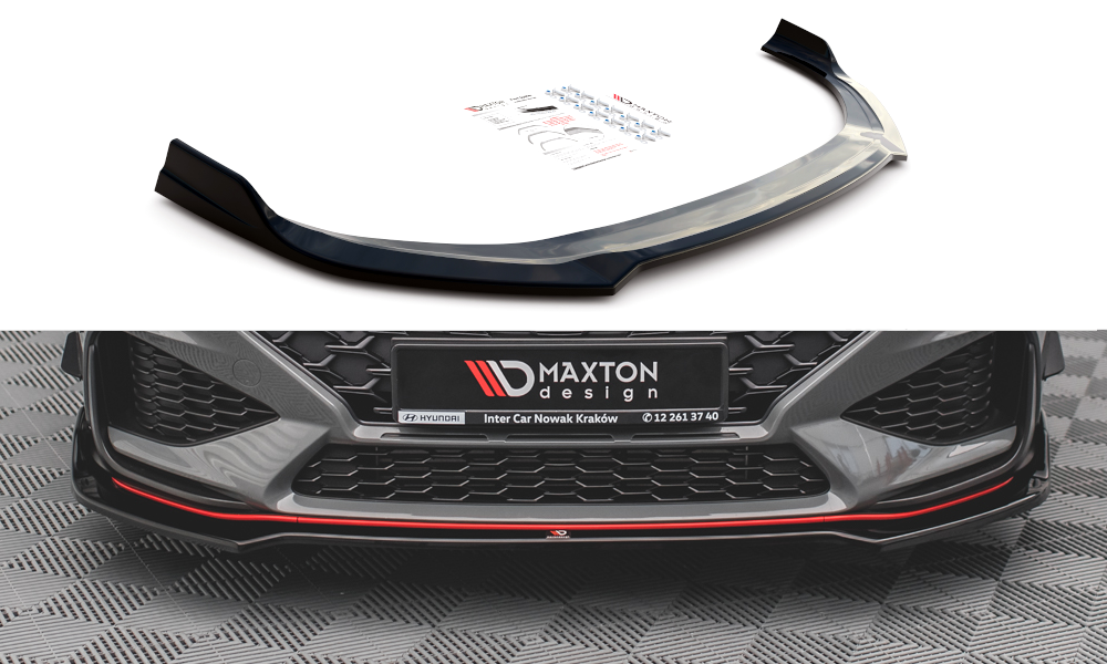 Front Ansatz V.3 für Hyundai I30 N / I30 N-Line Hatchback/Fastback Mk3 Facelift schwarz Hochglanz