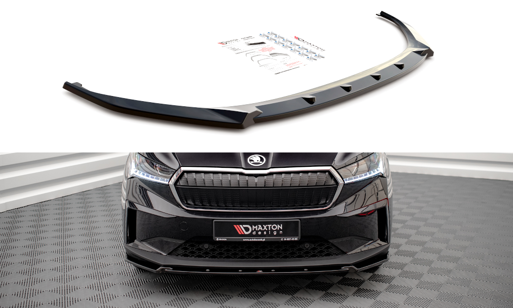 Front Ansatz V.2 für Skoda Enyaq iV schwarz Hochglanz